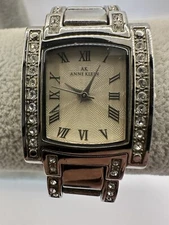Anne Klein 10/7127SW New Battery Rhinestone Band 24MM 7.25" Rectangle Case Y