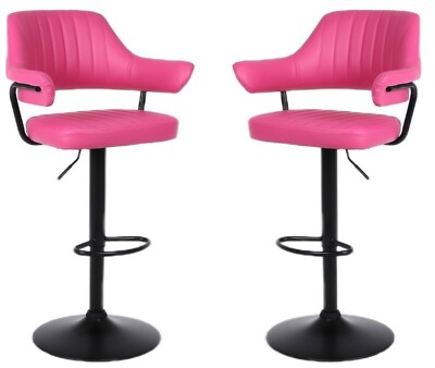 X PLUSH PINK BAR STOOLS, GAS LIFT, BREAKFAST KITCHEN BAR PADDED