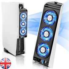 LED Cooling Fan for PS5 Console w/3 high-speed fans w/Blue LED Light quiet