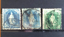 Schweiz 3 Marken gestempelt aus 1899 Michelwert 17,30 Euro verschieden gezackt