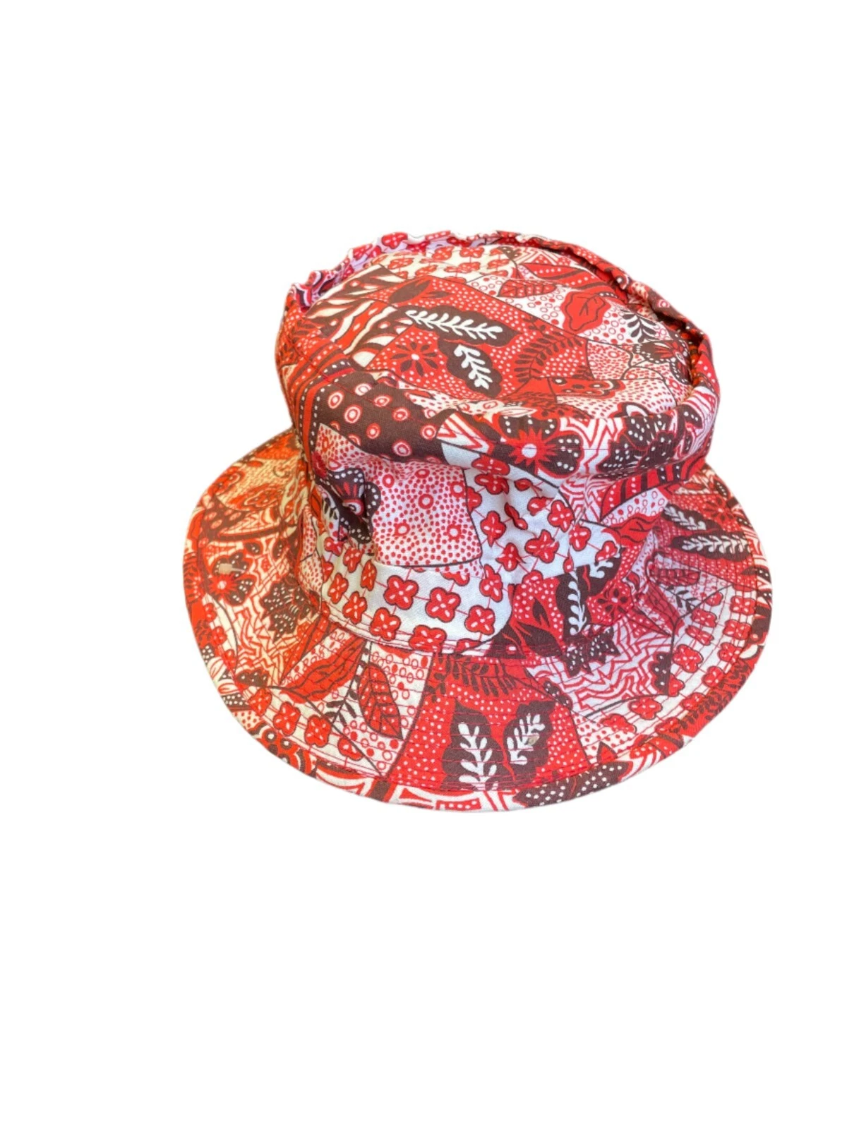 Red Flower Pattern Vintage Bucket Hat