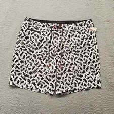American Eagle Outfitters Shorts Mens Large White All Over Print Zip Pocket Swim