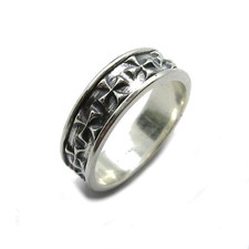 Genuine Sterling Silver Ring Solid 925 Band Maltese Crosses Perfect Quality