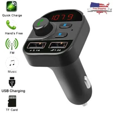 Bluetooth In-Car Wireless FM Transmitter Radio MP3 Adapter Car Kit 2 USB Charger