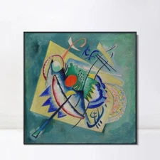 Framed Canvas Print Wall Art Red Oval by Wassily Kandinsky Home Decorations