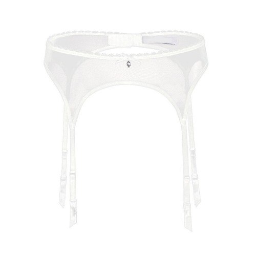 Women See Through Mesh Garter Belt Rhinestones Suspender Belt for Thigh Highs - Picture 11 of 17