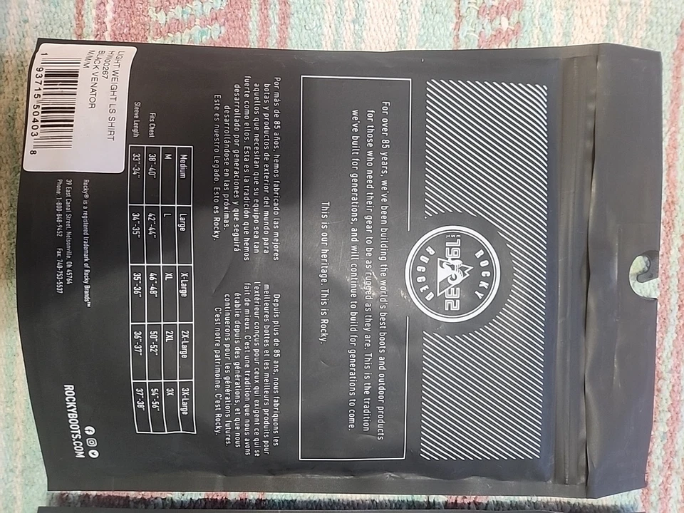 Rocky Cold Weather Base Layer Thermal Pant Long Sleeve Shirt Medium HW0026  - Image 2 of 3