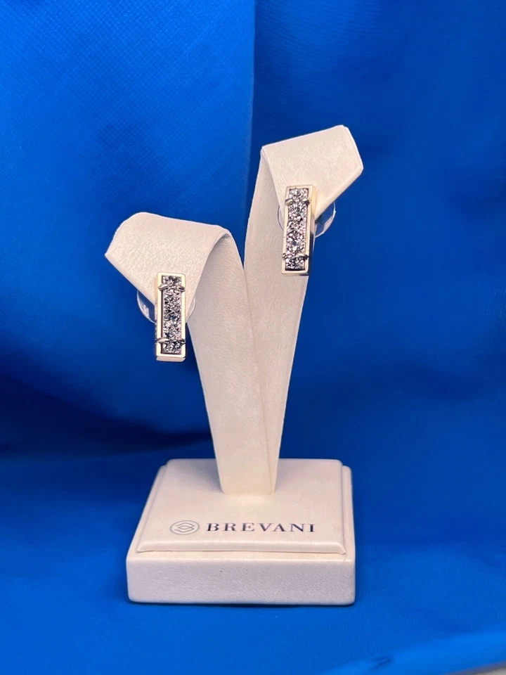 Kendra Scott usado Leanor Bar platino Drusy cuarzo conjunto de pendientes y collar Foto 3 de 4