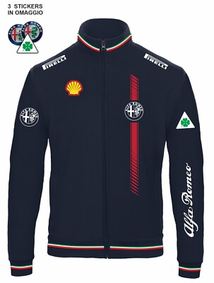 ALFA ROMEO Racing classic Autorennen Full Zip Sweatshirt + Gratis Sticker