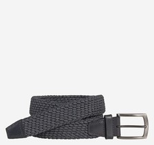 758024 MSBLT20 MEN'S CHARCOAL BRAIDED STRETCH BELT JOHNSTON  MURPHY