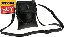 Women Girls Studded Skull Gothic Crossbody Shoulder Bag Travel Leather Handbag C