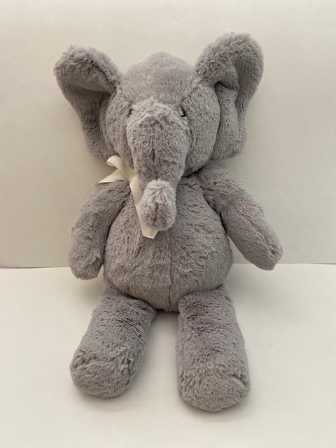 Pottery Barn Kids 17” Plush Gray Elephant Floppy Ears Bow Stuffed ...