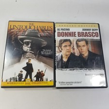 Donnie Brasco & The Untouchables 1987 Kevin Costner DVD Lot of 2 Gangster Movies