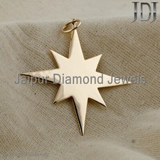 Dije de oro amarillo sólido de 14k hecho a mano joyería colgante estrella de oro regalo para alguien