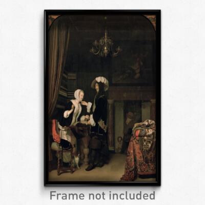 Franz van Mieris the Elder - Cavalier in the Shop Print 11x17 Art Poster