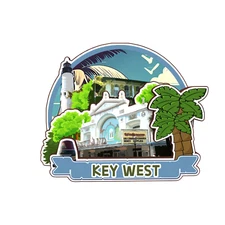 Key West Florida USA Refrigerator magnet 3D travel souvenirs wood craft
