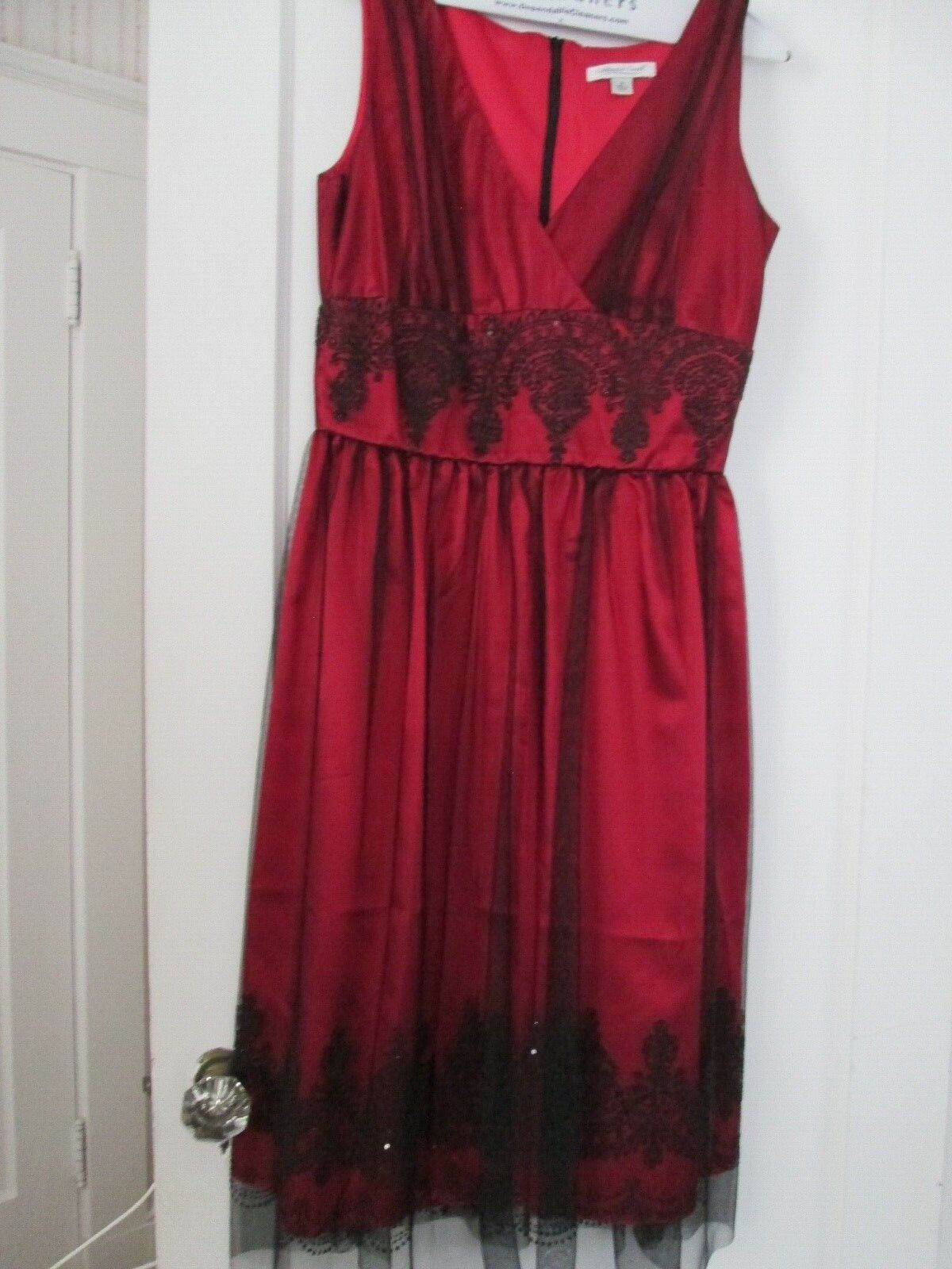 Sleeveless Red and Black Formal Dress- Size 8, Coldwater Creek