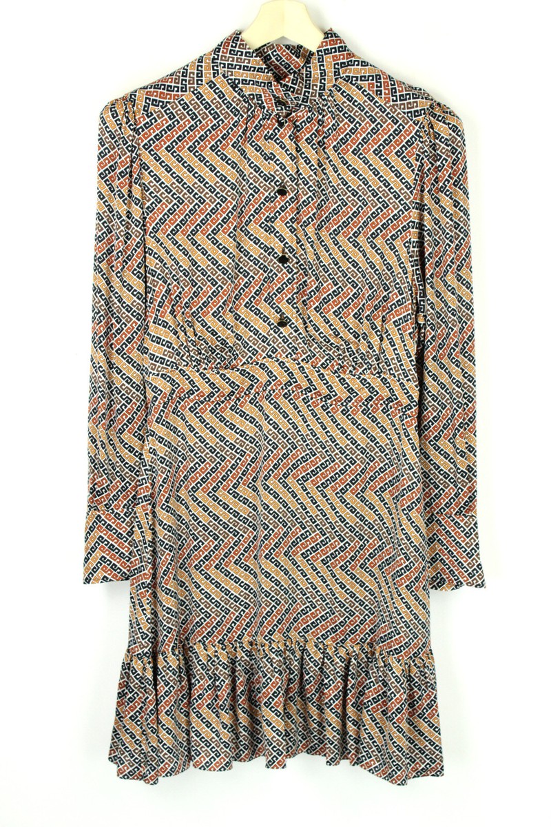 SANDRO Dress Womens EU 40 Long Sleeve Greek Key Print Mini | eBay