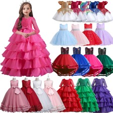Wedding Party Kids Girls Princess Dress Birthday Prom Pageant Formal Gown Ball