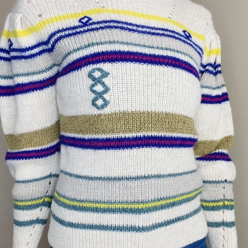 Isabel Marant Etoile Georgie Colorful Abstract Alpaca Wool Turtleneck Sweater - Image 2 of 4