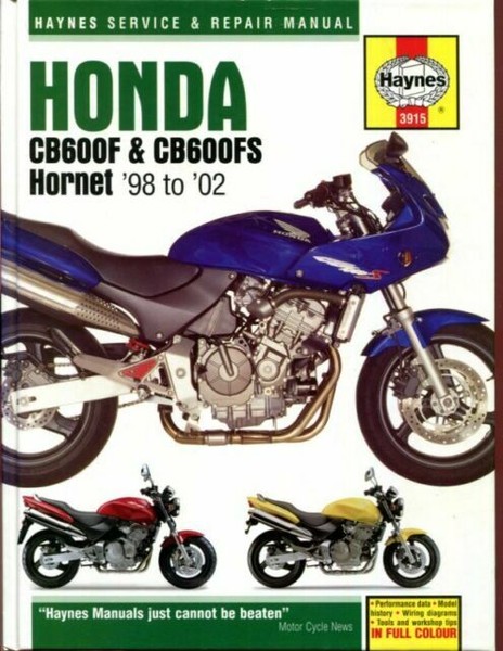 Honda Cb600f Hornet and Cb600fs Hornet Haynes Repair Manual Cover