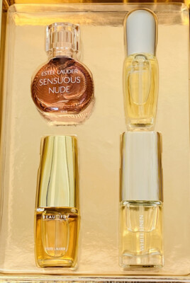 Vintage Estée Lauder 4 pc Book Of Fragrances Miniature Set