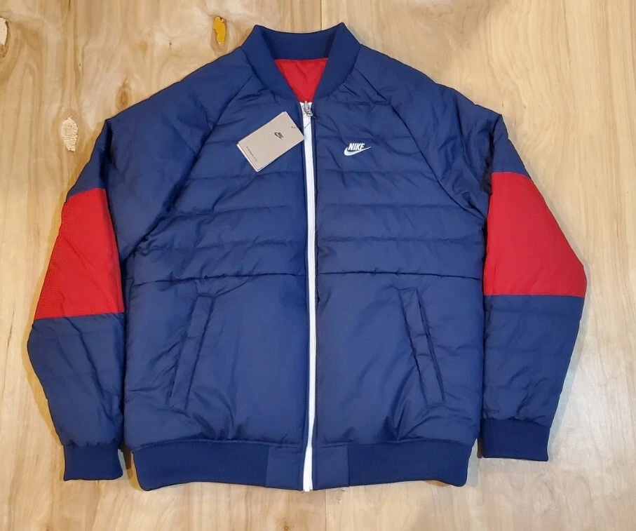 Nike Therma-Fit Sportswear Legacy Reversible Bomber Puffer Jacket L  DD6849-687 | eBay