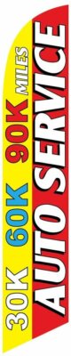 30K 60K 90K Auto Service Feather Banner Swooper Flag -No Wind Required-...
