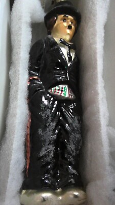 CHRISTOPHER RADKO CHARLIE CHAPLIN 1997 CHRISTMAS GLASS CHRISTMAS ORNAMENT MIB