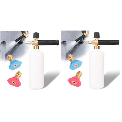 #ad 2PCS Foam Cannon Pressure Washer Gun Spray Lance 1L Bottle 1 4’’ Quick Connector $32.99