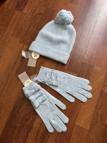 NWT LoveShackFancy 2pc Set Orah Beanie Pompom Hat & Lior Bow Accent Gloves - Picture 2 of 17