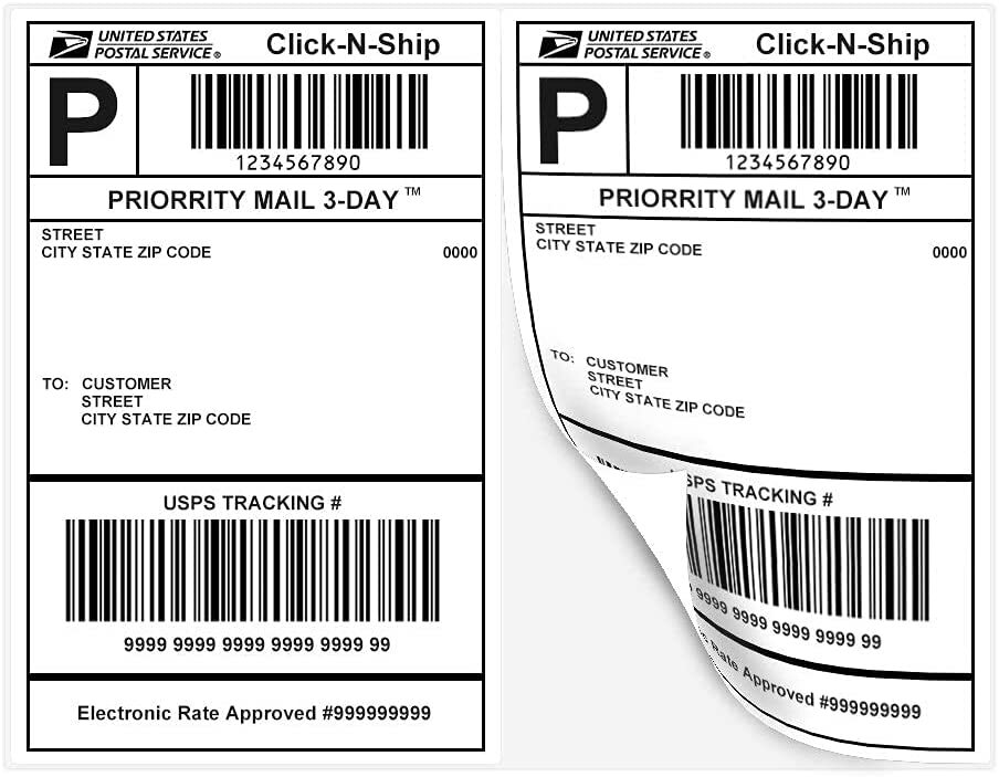 Supply Hut 1100 Half-Sheet Shipping Labels (8.5" X 5.5") - Self Adhesive For Laser/Inkjet Printers