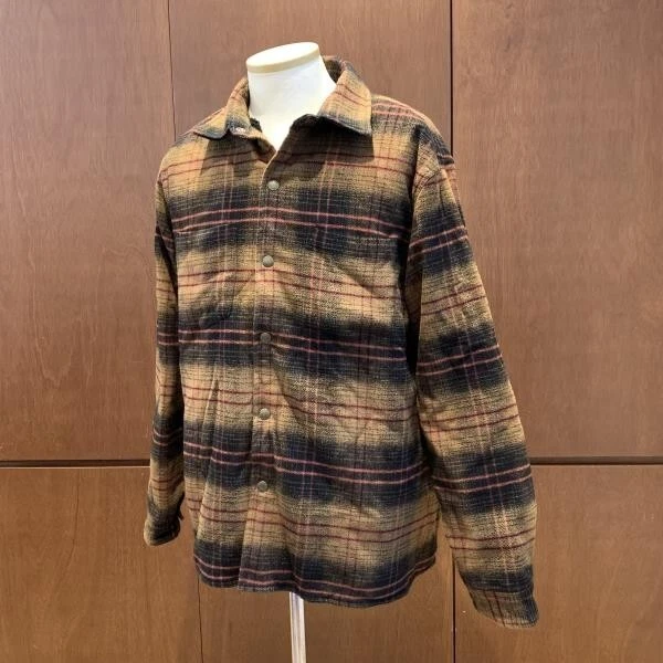 Veste Supreme Boa à carreaux taille L marron 23AW doublée flanelle snap shirt