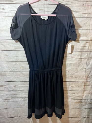 Anthropologie Gypsy 05 schwarz hauchdünn Boho Kleid Größe Large