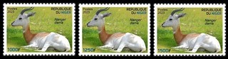 NIGER 2023 SET 3V BIODIVERSITY GAZELLE GAZELLES NANGER DAMA MNH