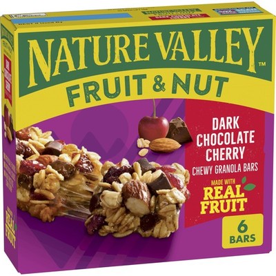 Nature Valley Fruit and Nut Granola Bars, Dark Chocolate 6 Count (Pack of 1) 