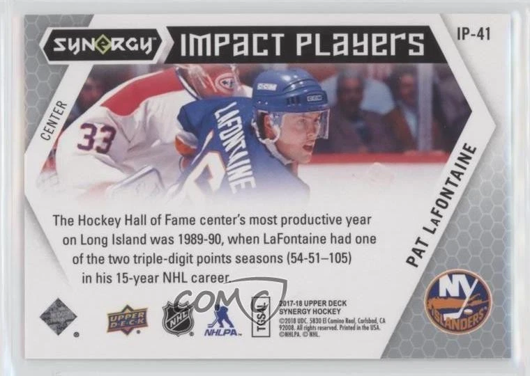 2017-18 Upper Deck Synergy Impact Players Pat LaFontaine #IP-41 HOF - Image 2 of 2