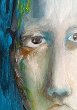 Small Original Oil Painting Surreal Miniature ACEO Abstract Expressive ART