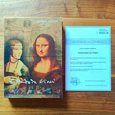 Leonardo da Vinci Italien Münzsammlung & Lot im Booklet mit Zertifikat