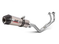 Komplett Auspuff 2X1 Mivv Oval Titanium Carbon FÜR Kawasaki Z650 2017-2023