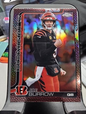 2025 Topps Chrome NFL Joe Burrow #61 Football Pigskin Refractor