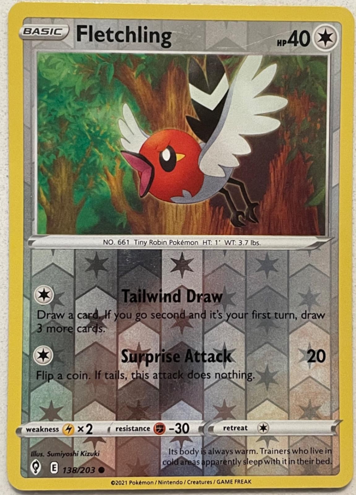 ⭐HOT⭐ NM Pokemon Fletchling | [SWSH07 - 138/203] Near Mint