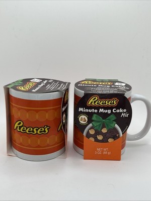 Reese's Minute Mug Cake Mix - 10 Oz Ceramic Coffee Cup Gift Set Exp 4/2026