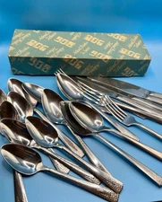 Vintage Flatware Mixed Lot Silverware National Stainless USA N.S.CO. 18pcs Box