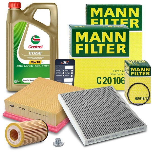 MANN-FILTER INSPEKTIONSPAKET+5L Edge Fluid 5W-30 C3 FÜR Opel Corsa D 1.0 1.2 1.4-image