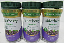 Nature's Bounty Elderberry 100 mg with Vitamin C, D  Zinc, 40ct each 3 Pack 