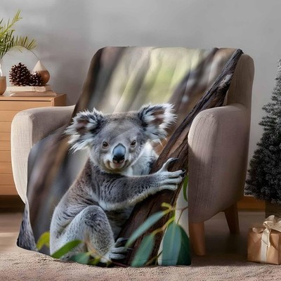 Homesmart Digital Print Koala Pattern Flannel Soft Fleece Cozy Fuzzy 60x80 Inch