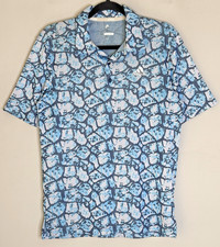 Adidas Poloshirt Herren klein blau Muster Gol...