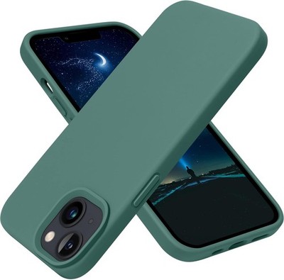 iPhone 13 Silicone Case Shockproof Slim Thin Cover Midnight Green 6.1