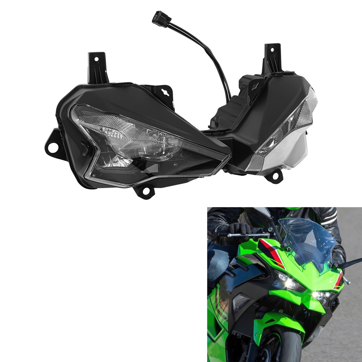 LED Headlight Lamp Assembly Fit For Kawasaki Ninja ZX6R ZX636 2024